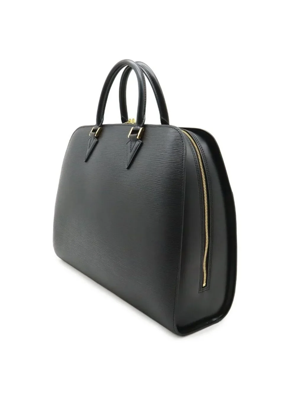 Louis Vuitton Epi Sorbonne Document Purse Business Handbag Noir Black Gold